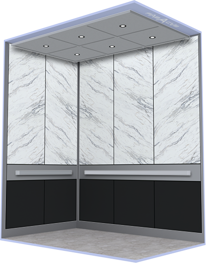 Montego Bay Calcutta Marble and Black Front Open